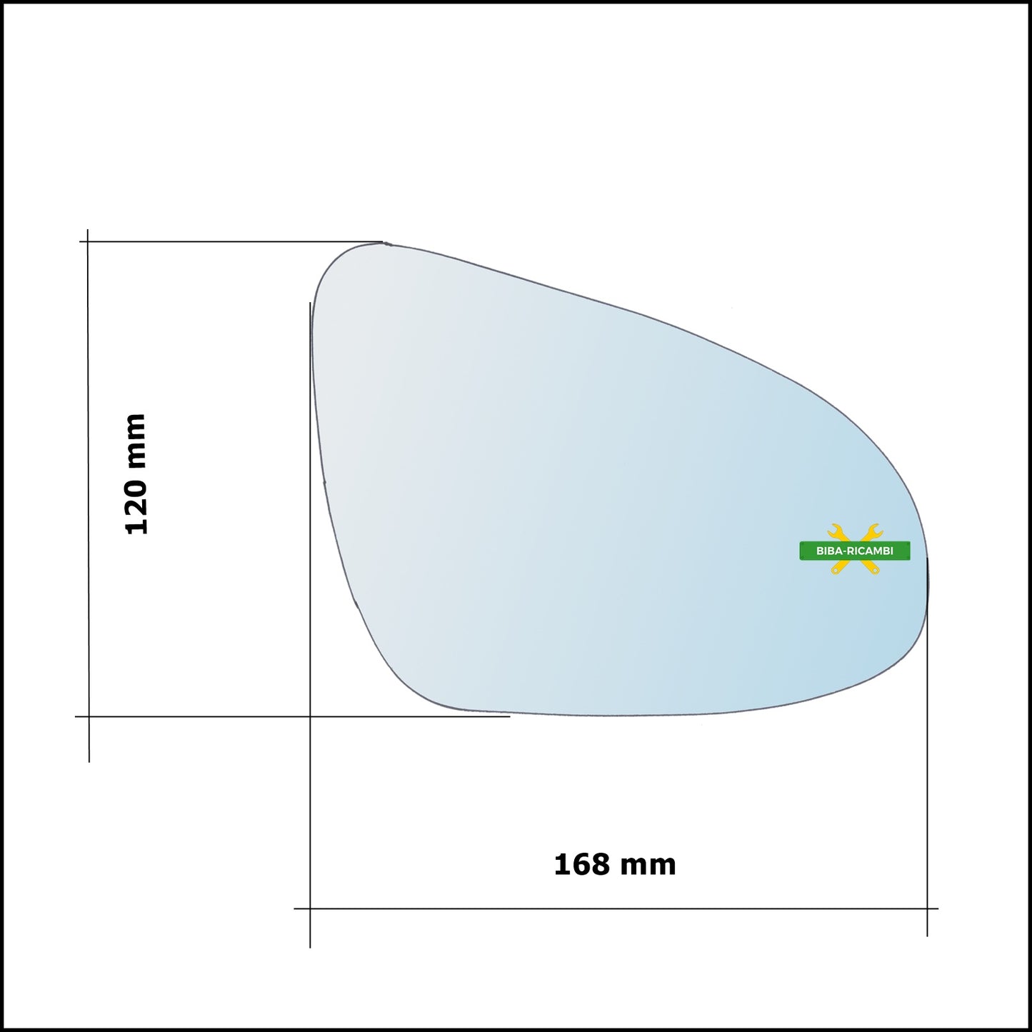 Vetro Specchio Retrovisore Cromato Lato Dx-Passeggero Per Citroen C1 II (PA) dal 2014&gt;