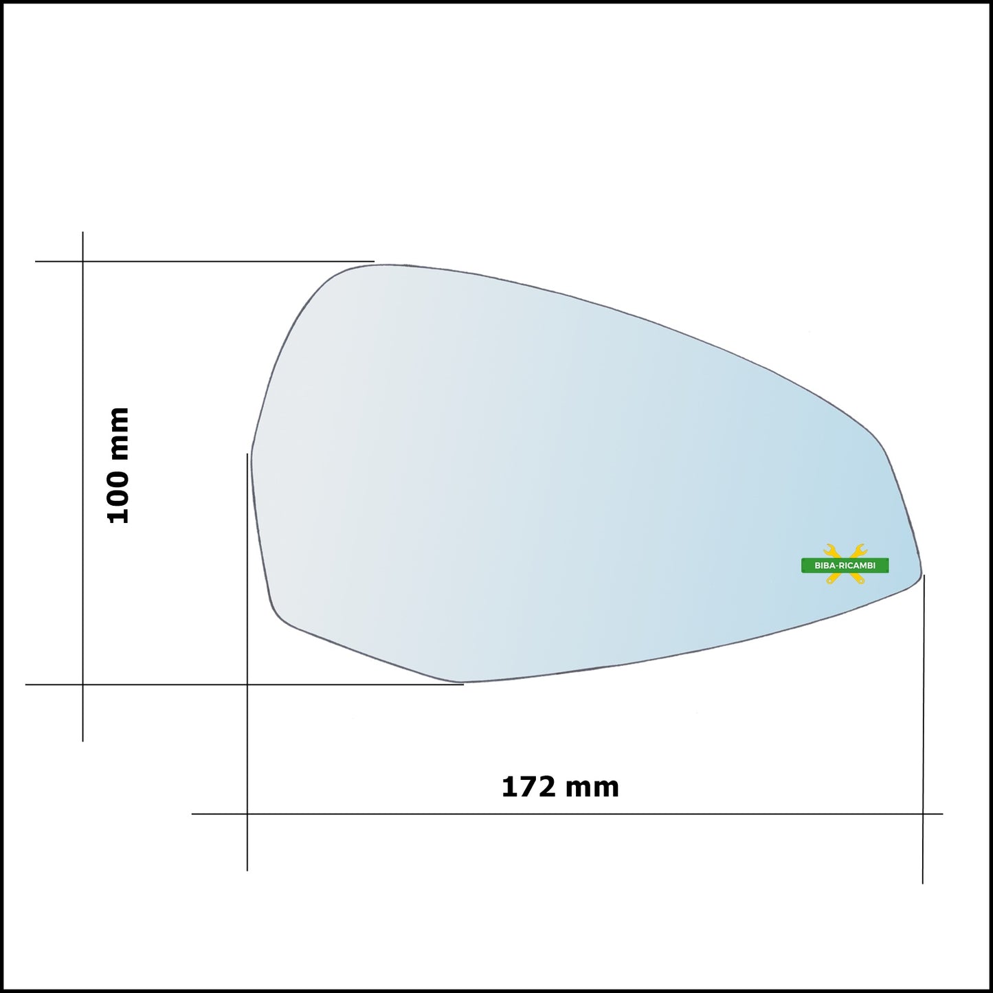 Vetro Specchio Retrovisore Cromato Lato Dx-Passeggero Per Audi A4 V (8W) dal 2015&gt;