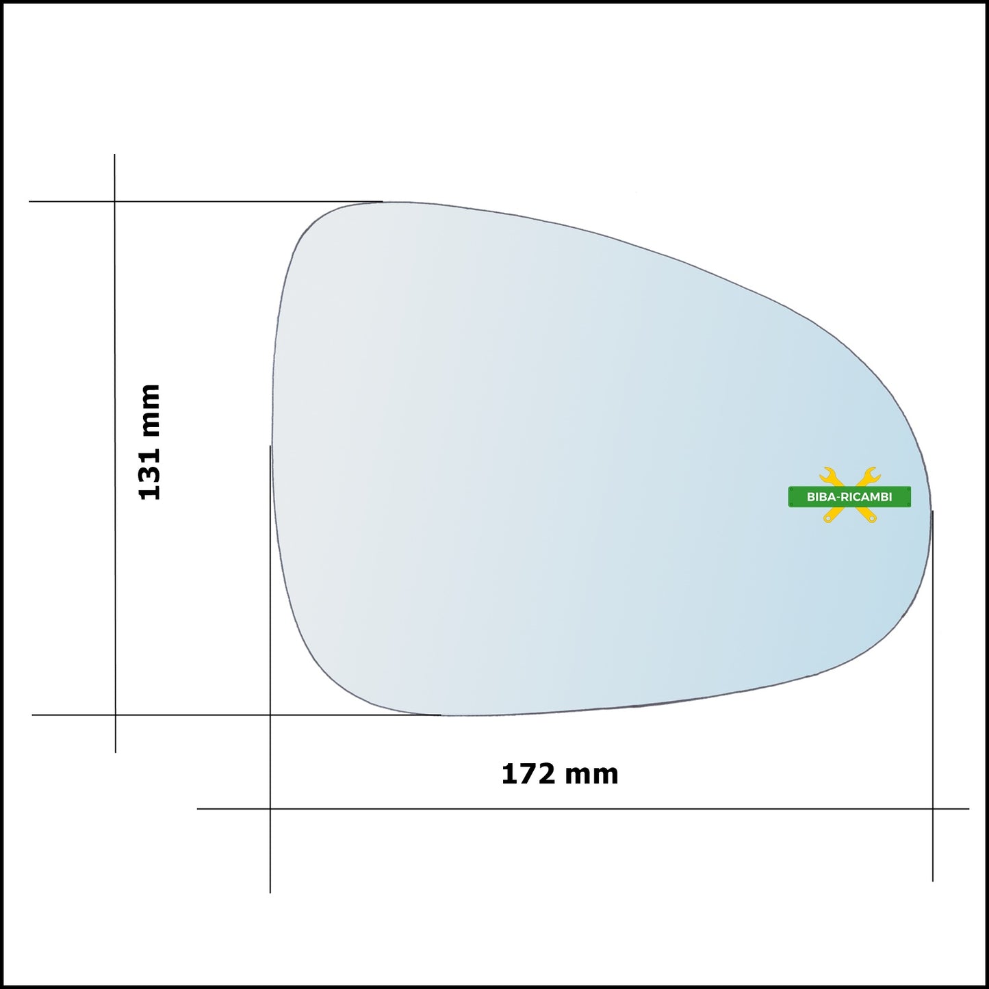 Vetro Specchio Retrovisore Cromato Asferico Lato Sx-Guidatore Per Volkswagen Touareg II (7P5) dal 2010-2018