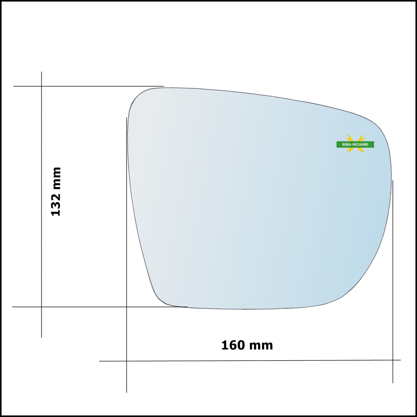 Vetro Specchio Retrovisore Cromato Asferico Lato Sx-Guidatore Per Hyundai ix35 (LM, EL, ELH) 2009&gt;