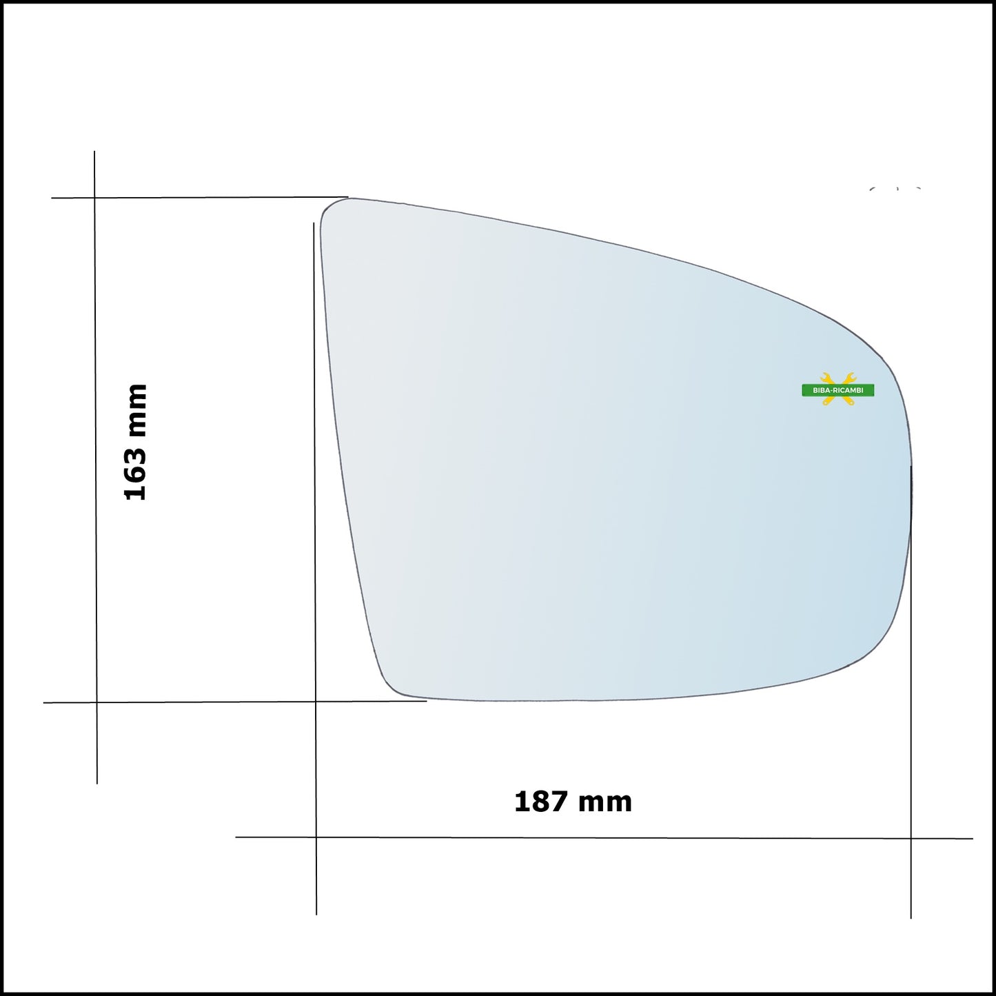 Vetro Specchio Retrovisore Cromato Asferico Lato Sx-Guidatore Per Bmw X6 I (E71) dal 2007-2014