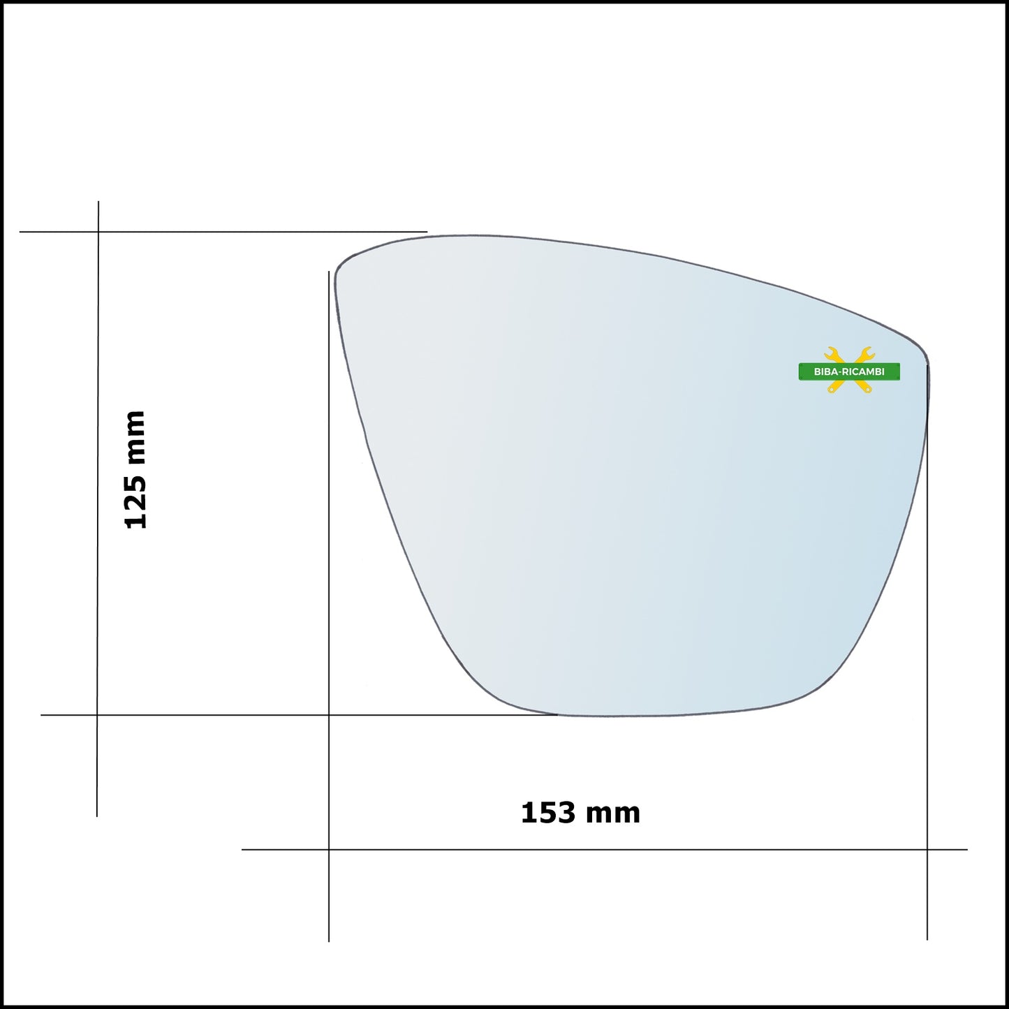 Vetro Specchio Retrovisore Cromato Asferico Lato Sx-Guidatore Per Ford Ka+ dal 2014&gt;