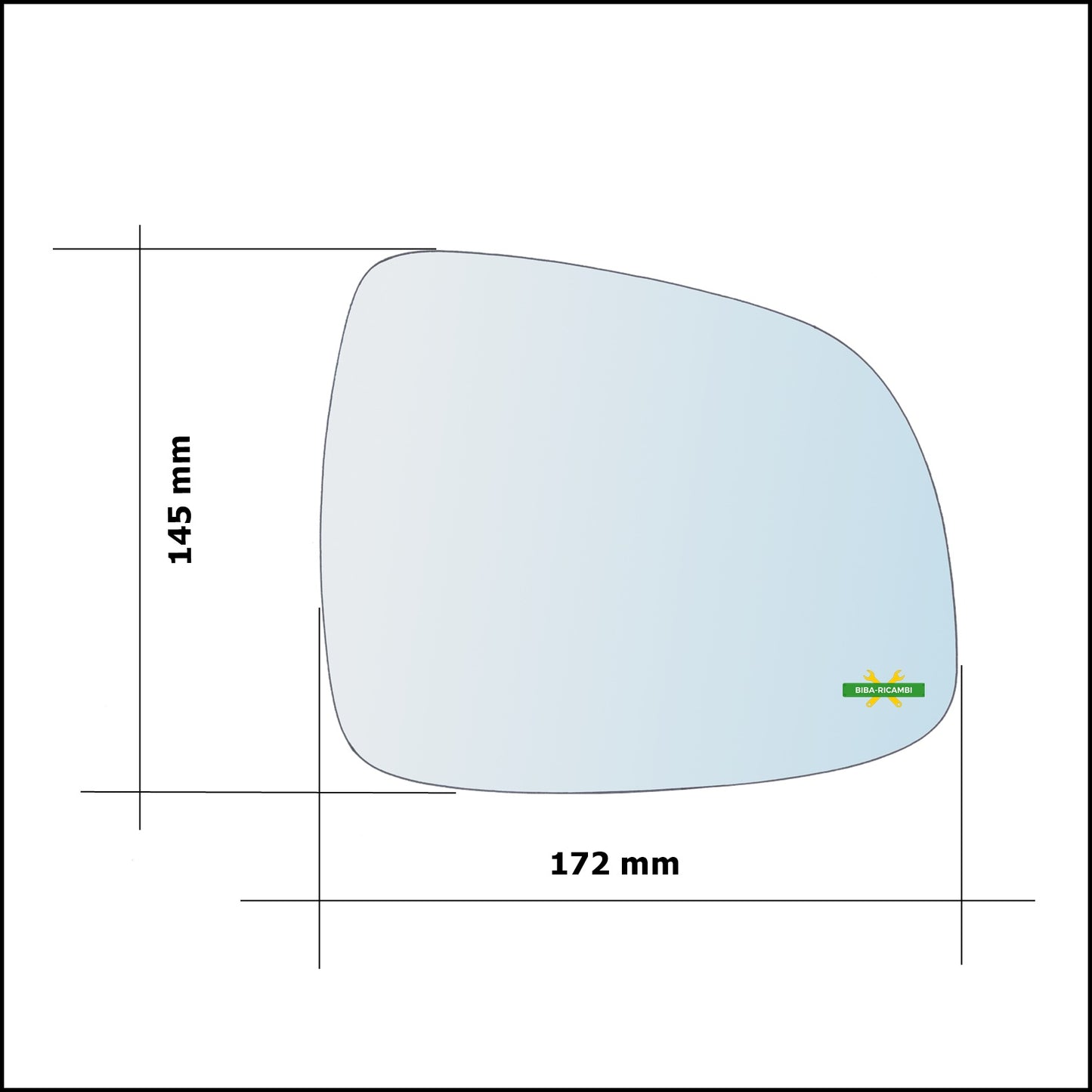 Vetro Specchio Retrovisore Asferico Lato Sx-Guidatore Per Fiat Sedici (FY) solo dal 2006-2011