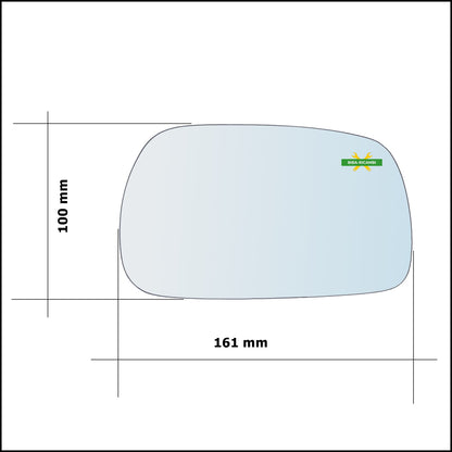 Vetro Specchio Retrovisore Lato Dx-Passeggero Per Toyota Corolla Verso (ZER) dal 2004-2009