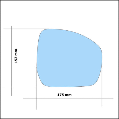 Vetro Specchio Retrovisore Azzuratto Asferico Lato Dx-Passeggero Per L.R Velar (L560) 2017>