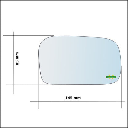 Vetro Specchio Retrovisore Asferico Lato Sx-Guidatore Per Nissan Sunny III (N14) dal 1990-1996