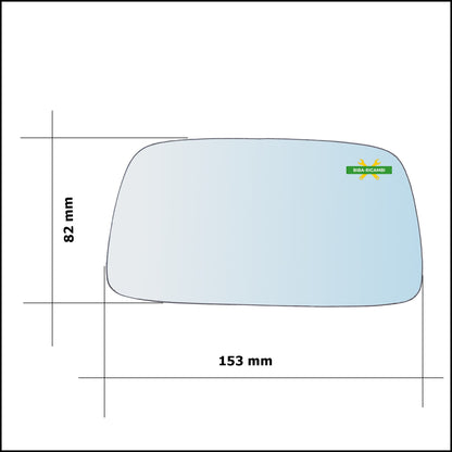 Vetro Specchio Retrovisore Lato Dx-Passeggero Per Volvo 440 (445) solo dal 1988-1994