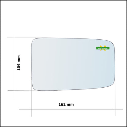 Vetro Specchio Retrovisore Asferico Lato Dx-Passeggero Per Peugeot 405 I dal 1987-1993