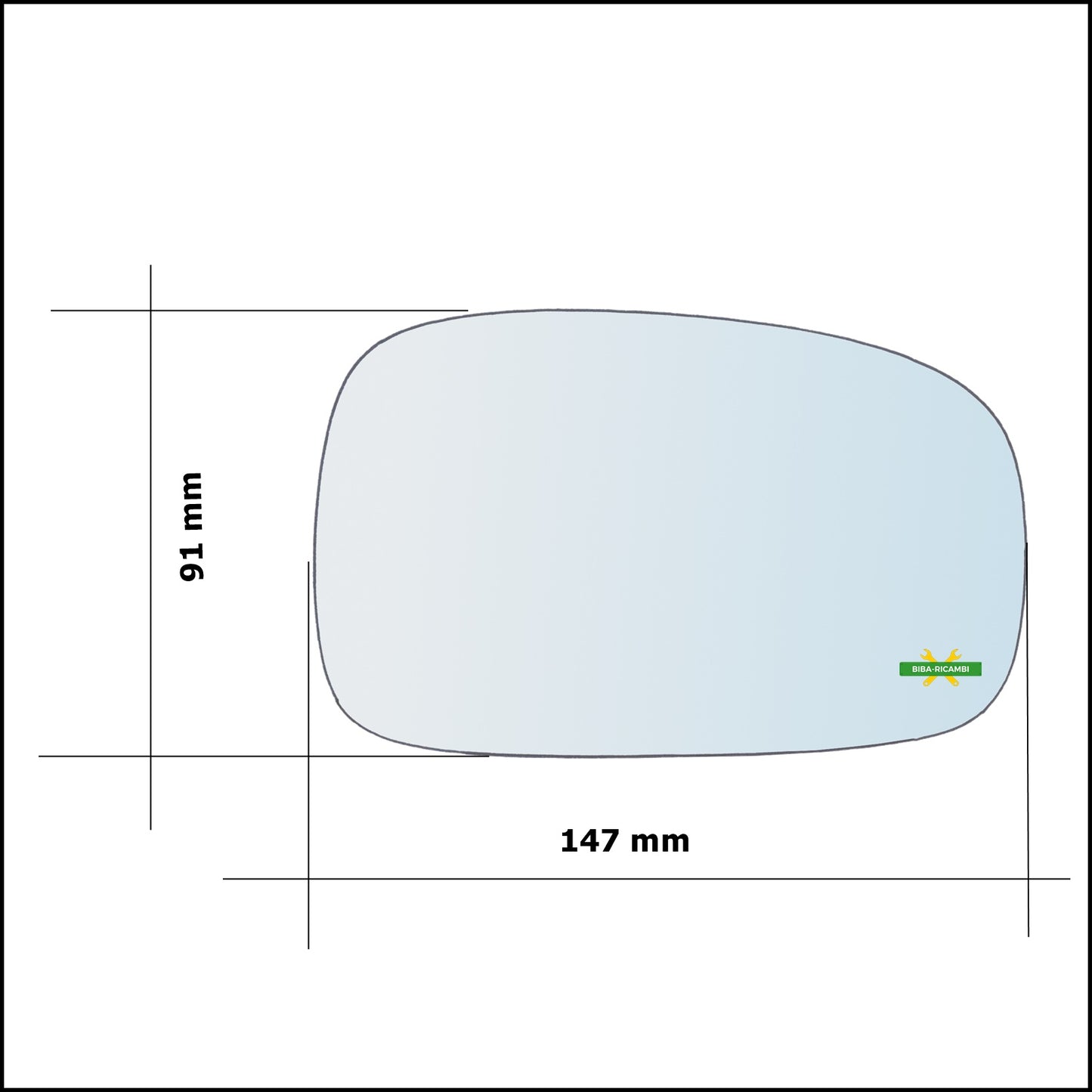 Vetro Specchio Retrovisore Lato Dx-Passeggero Per Peugeot 306 dal 1993-2002