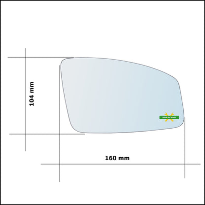 Vetro Specchio Retrovisore Asferico Lato Dx-Passeggero Per Renault Espace IV (JK0/1) dal 2002&gt;