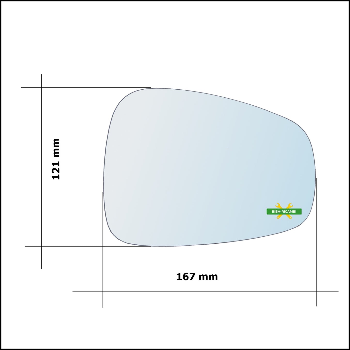 Vetro Specchio Retrovisore Asferico Lato Dx-Passeggero Per Alfa Romeo Mito (955) dal 2008&gt;