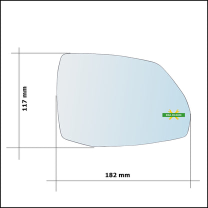 Vetro Specchio Retrovisore Asferico Lato Dx-Passeggero Per Audi Q7 II (4MB) dal 2015&gt;