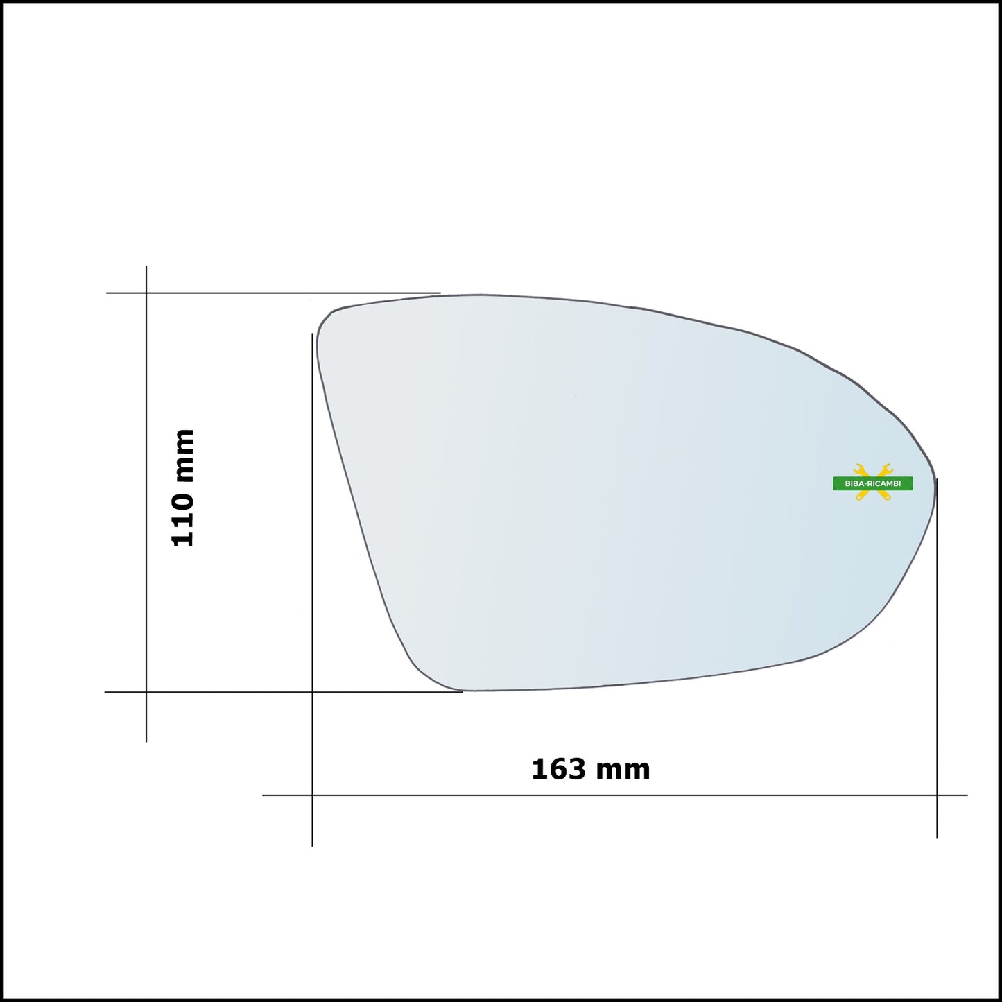 Vetro Specchio Retrovisore Asferico Lato Dx-Passeggero Per Opel Astra K (B16) dal 2015&gt;