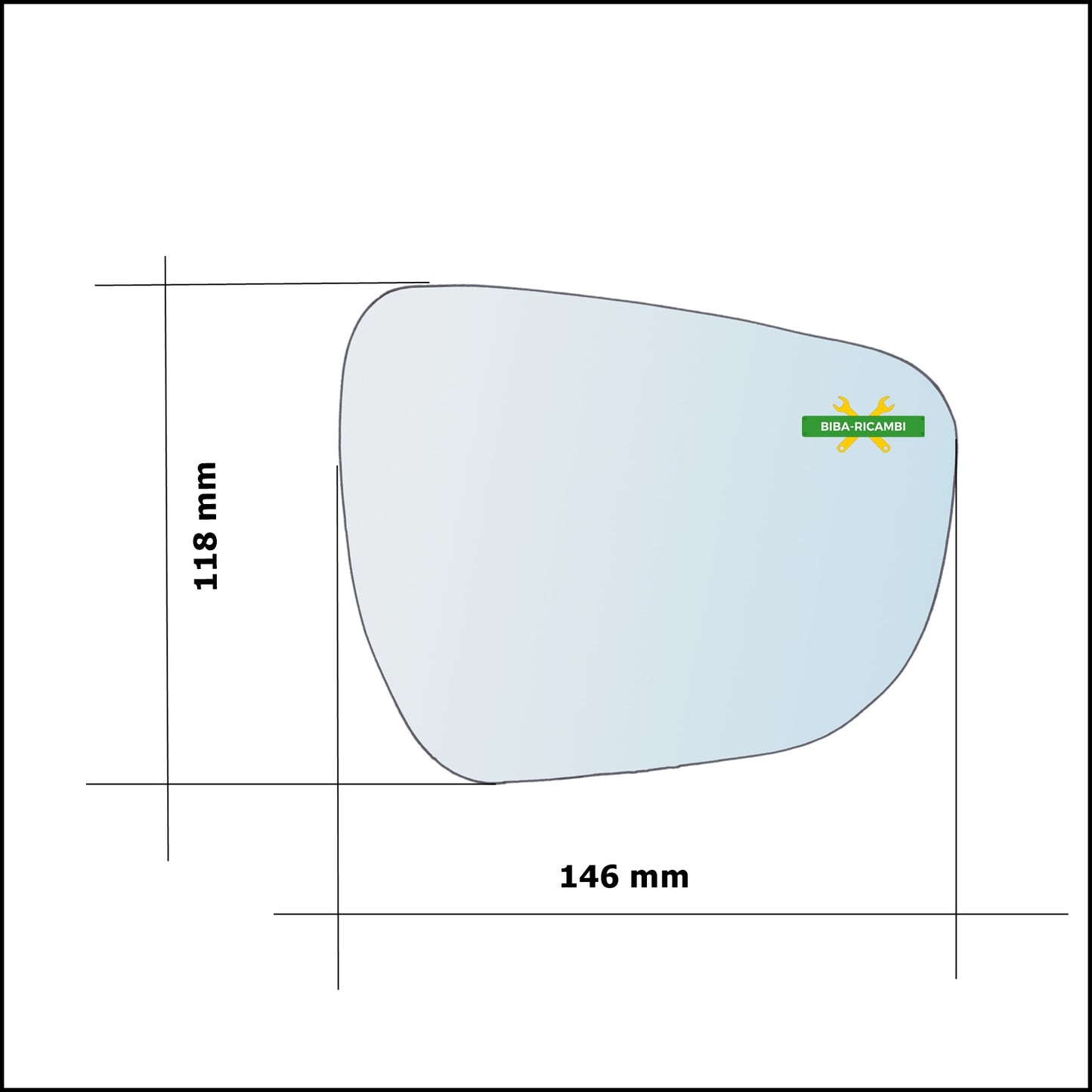 Vetro Specchio Retrovisore Lato Dx-Passeggero Per Suzuki Celerio (LF) dal 2014&gt;