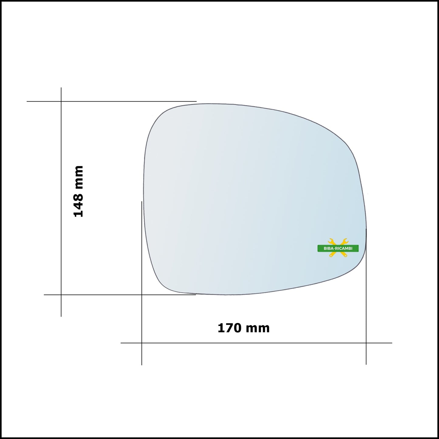 Vetro Specchio Retrovisore Asferico Lato Sx-Guidatore Per Suzuki SX4 (GY, RW) solo dal 2012-2014