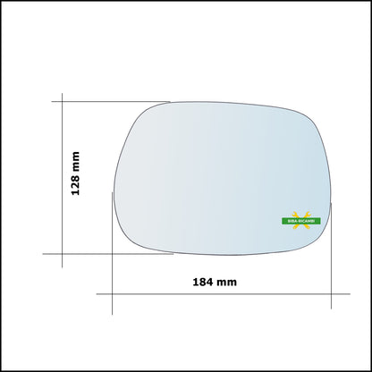 Rearview Mirror Glass Right Side Passenger For Toyota Avensis (T25) from 2003-2008