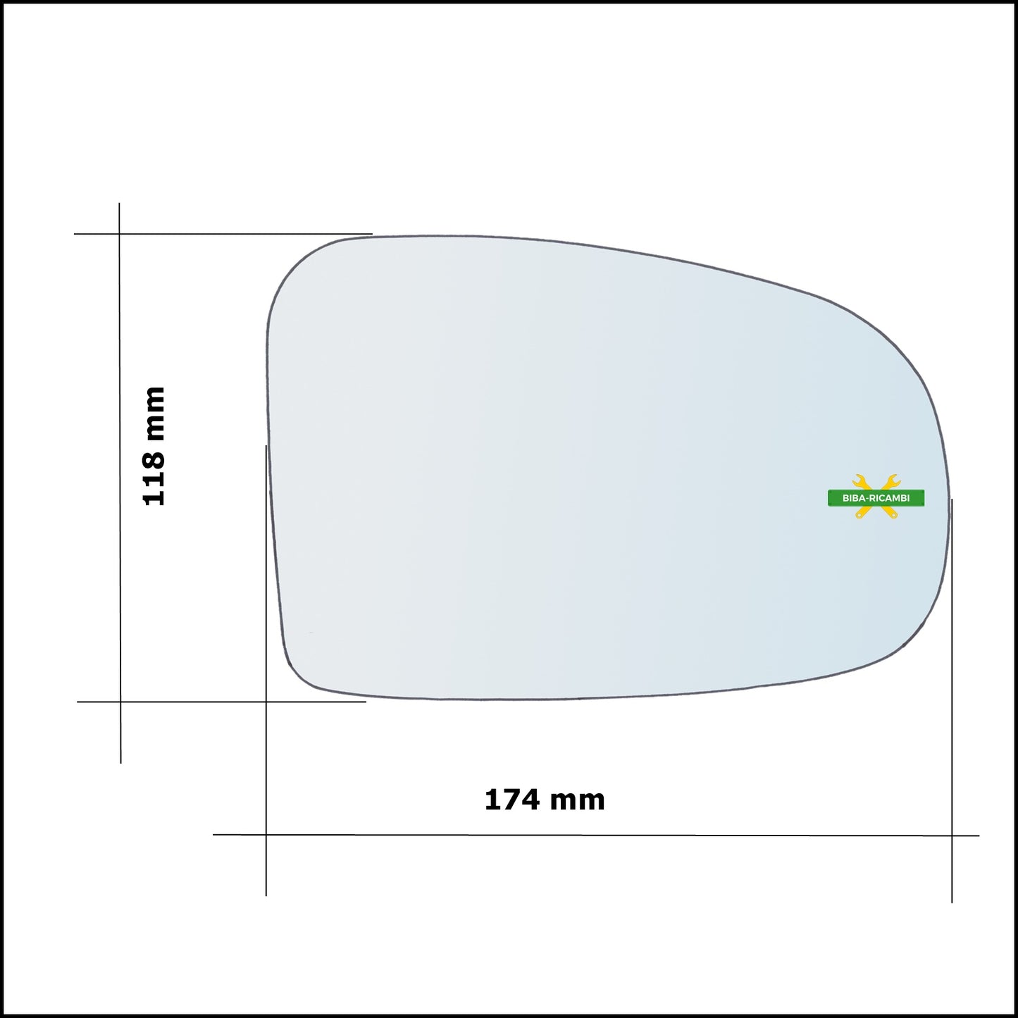 Vetro Specchio Retrovisore Asferico Lato Sx-Guidatore Per Subaru Trezia dal 2010&gt;