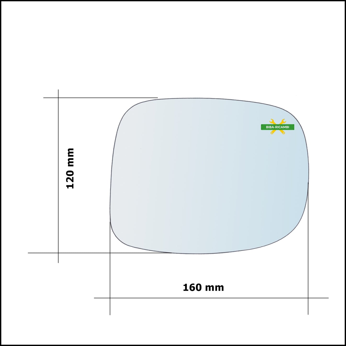 Vetro Specchio Retrovisore Asferico Lato Dx-Passeggero Per Honda Civic IX (FK) dal 2012-2016