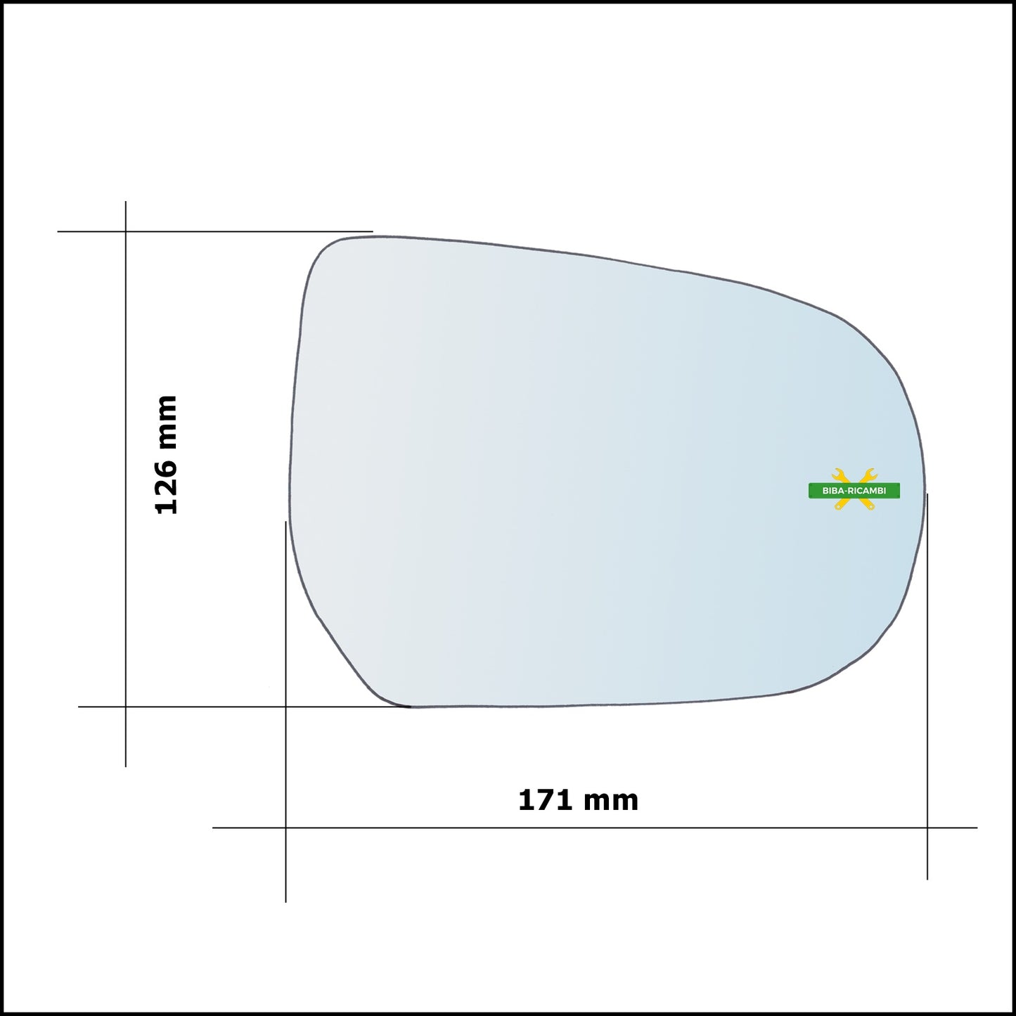 Vetro Specchio Retrovisore Asferico Lato Dx-Passeggero Per Ford Maverick dal 2001&gt;