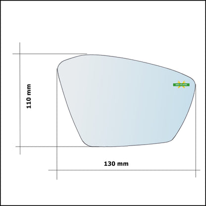 Vetro Specchio Retrovisore Asferico Lato Sx-Guidatore Per Skoda Octavia IV (NX) dal 2020&gt;