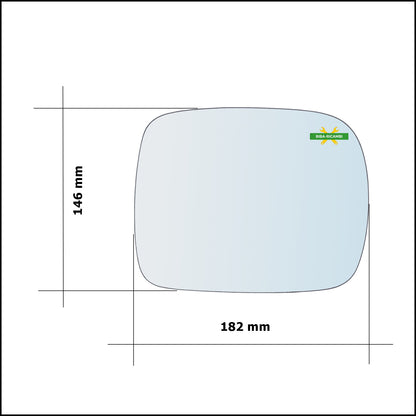 Vetro Specchio Retrovisore Asferico Lato Sx-Guidatore Per Nissan Terrano II (R20) dal 1992&gt;