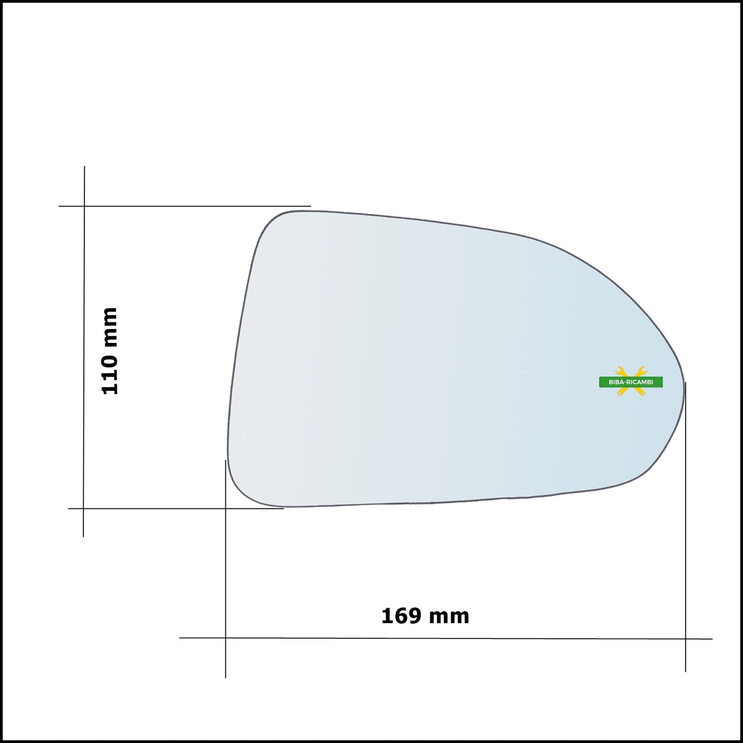 Vetro Specchio Retrovisore Asferico Lato Sx-Guidatore Per Honda Jazz II (GD) solo dal 2004-2005