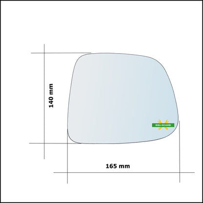 Vetro Specchio Retrovisore Lato Dx-Passeggero Per Chevrolet Orlando (J309) dal 2010&gt;