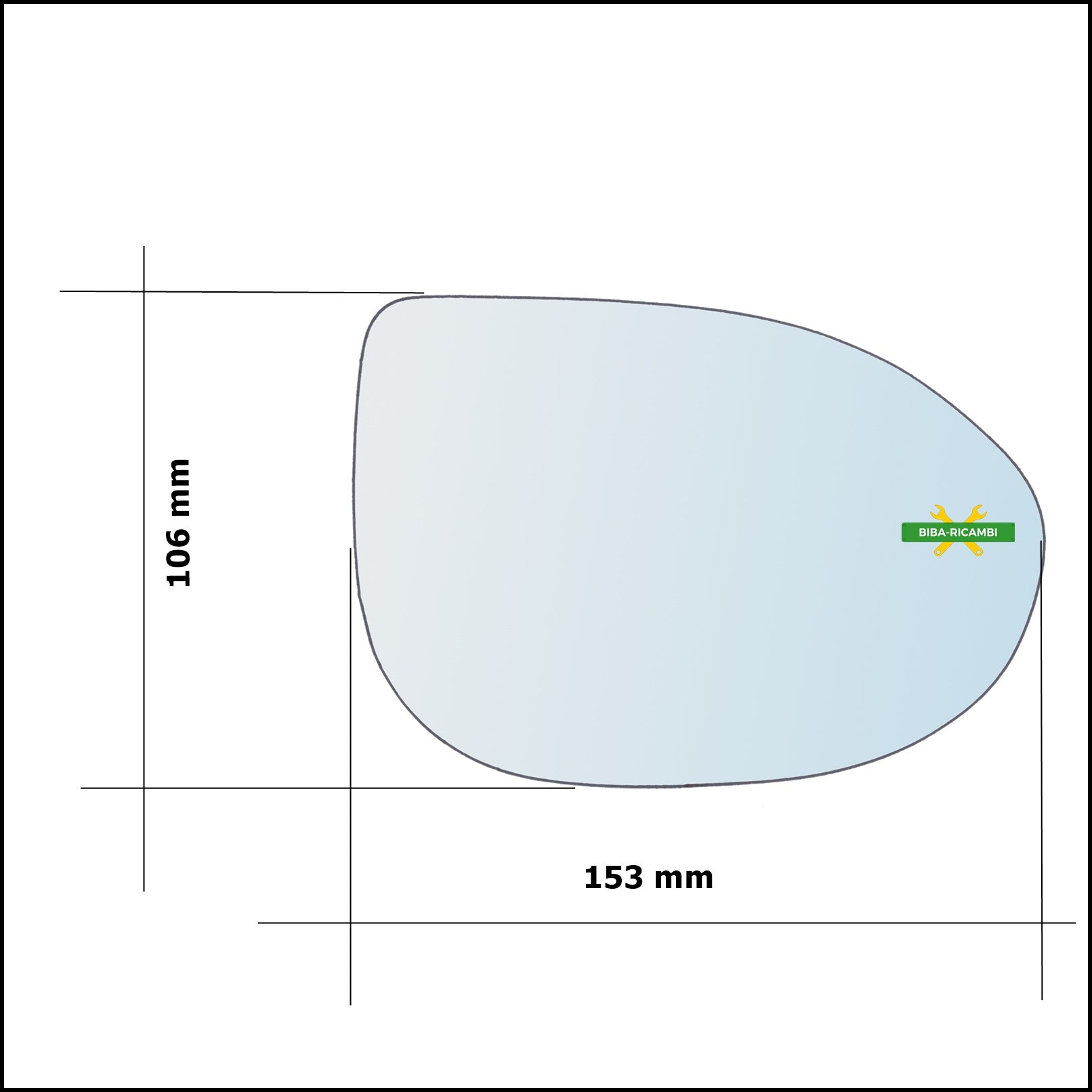 Vetro Specchio Retrovisore Asferico Lato Sx-Guidatore Per Mazda MX-5 IV (ND) dal 2015&gt; BIBA-RICAMBI