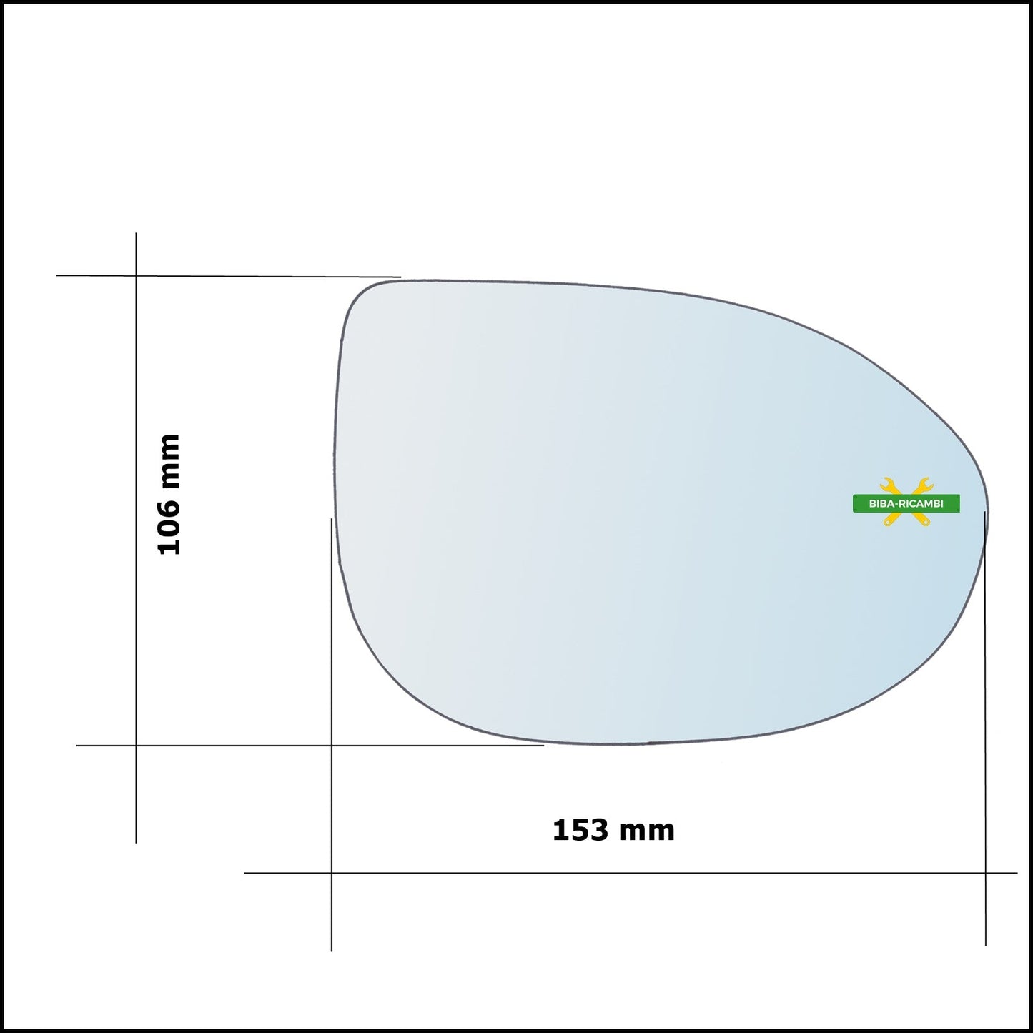 Vetro Specchio Retrovisore Lato Dx-Passeggero Per Mazda MX-5 IV (ND) dal 2015&gt; BIBA-RICAMBI