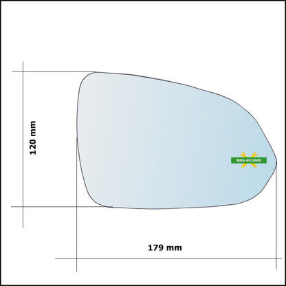 Vetro Specchio Retrovisore Asferico Lato Dx-Passeggero Per Kia Stonic (YB) dal 2017&gt;