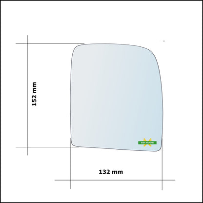 Vetro Specchio Retrovisore Asferico Lato Sx-Guidatore Per Peugeot Expert Teppe dal 2007&gt;