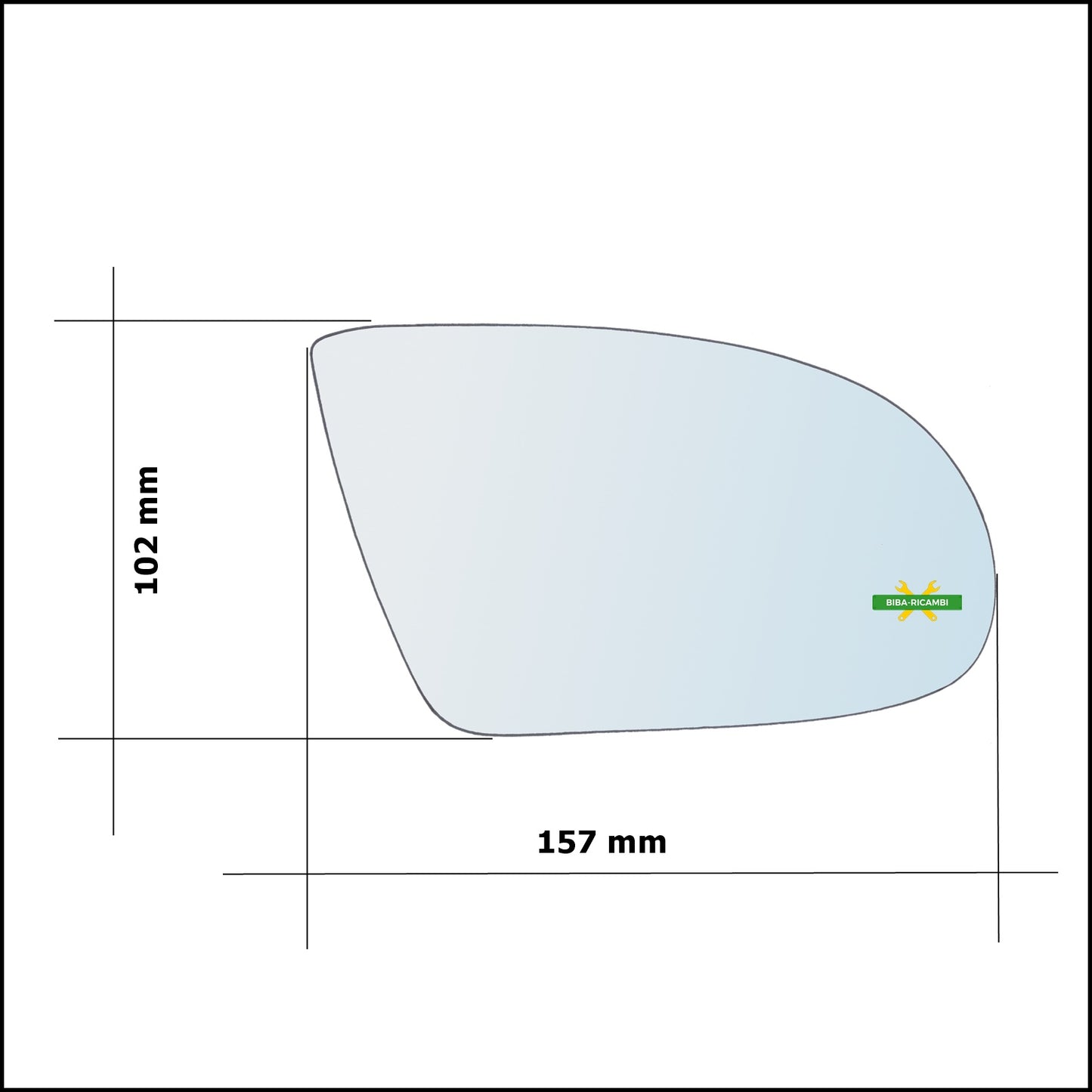 Vetro Specchio Retrovisore Asferico Lato Dx-Passeggero Per Opel Tigra A (S93) dal 1994-2000