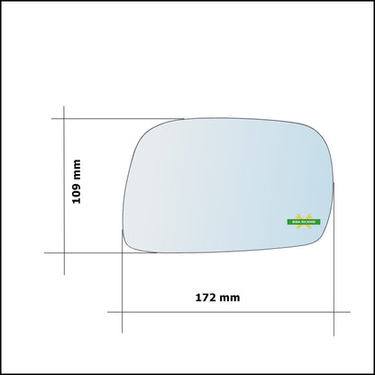 Left Driver Side Wing Mirror Glass For Suzuki Wagon R+ II (MM) from 2000&gt;