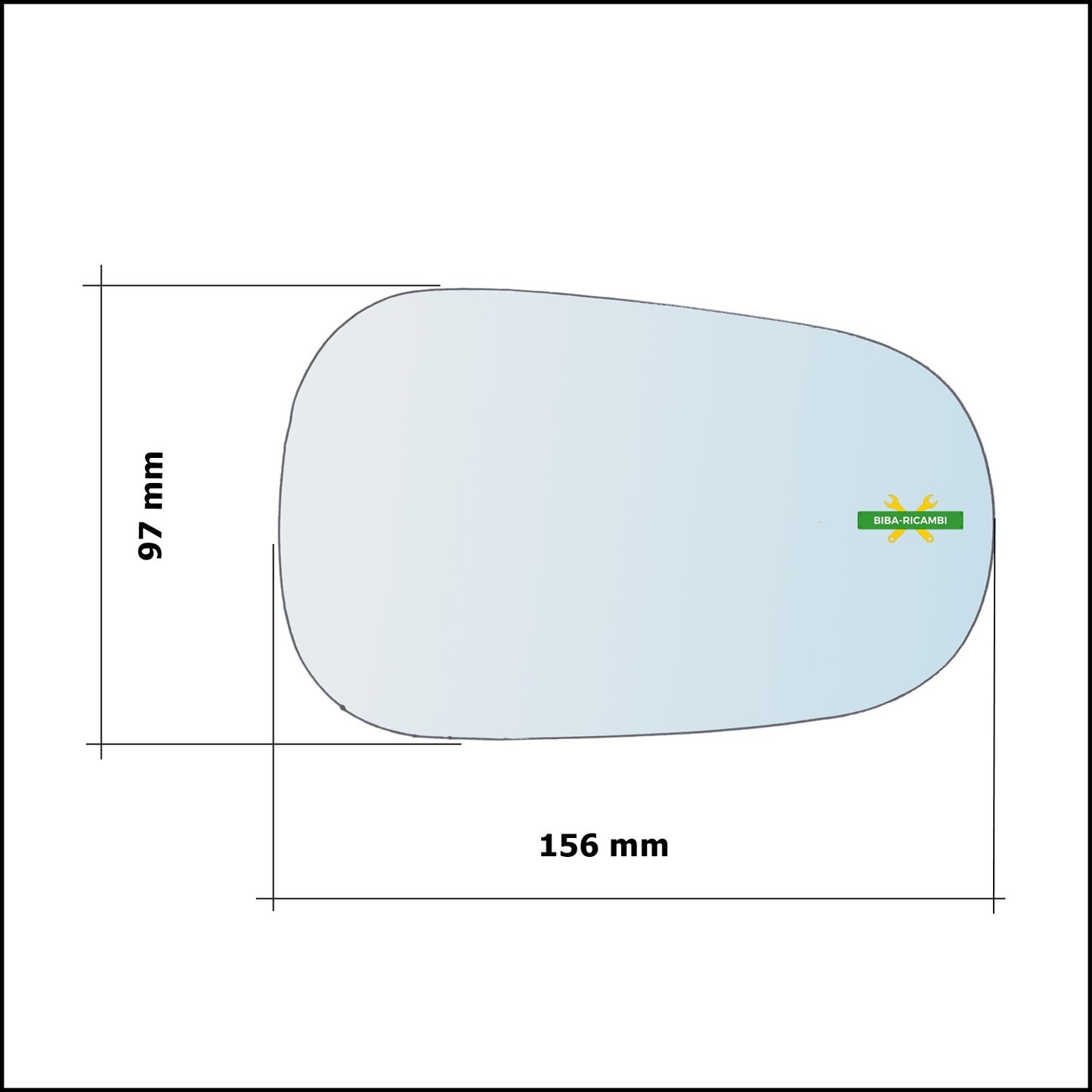 Aspherical Rearview Mirror Glass Left Driver Side For Renault Scenic I (JA0/1) from 1996-2001