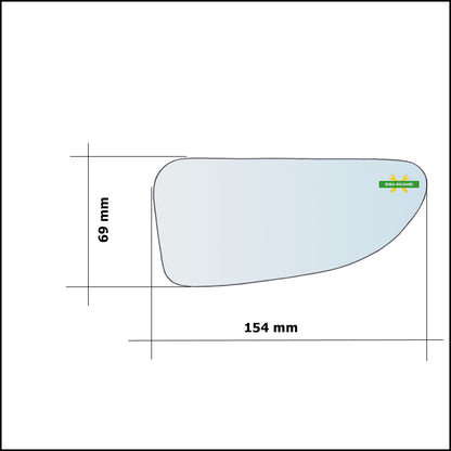 Specchietto Retrovisore Inferiore Lato Dx-Passeggero Per Renault Master II (FD) solo dal 2003-2010