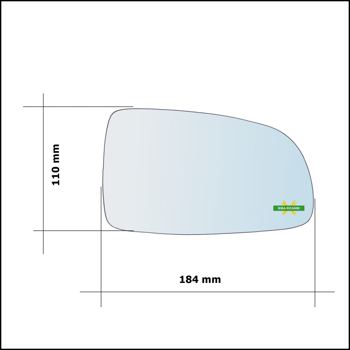 Vetro Specchio Retrovisore Lato Sx-Guidatore Per Chevrolet Aveo (T250, T255) solo dal 2007-2010