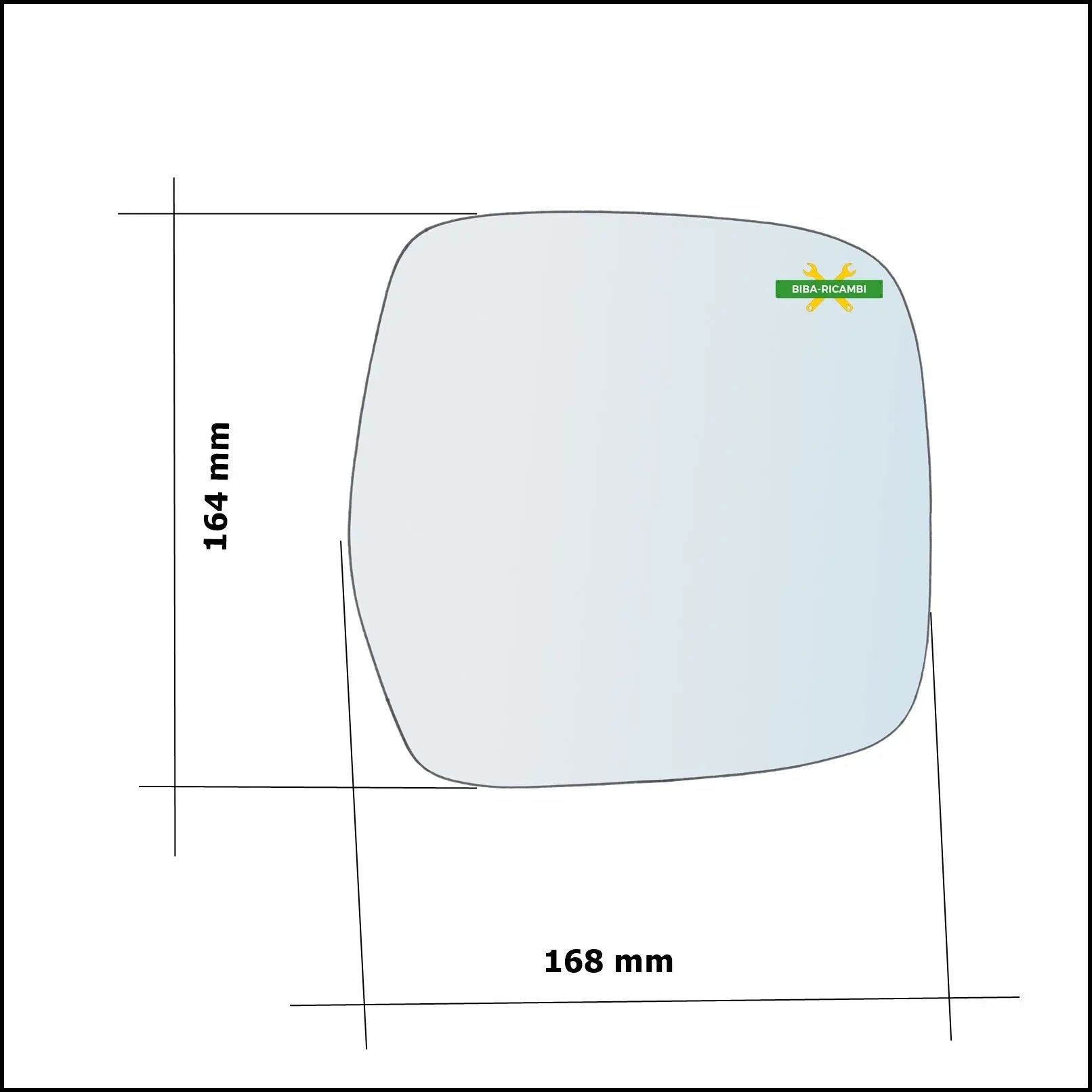 Vetro Specchio Retrovisore Asferico Lato Dx-Passeggero Per Toyota Previa II (R3) dal 2003-2006 BIBA-RICAMBI