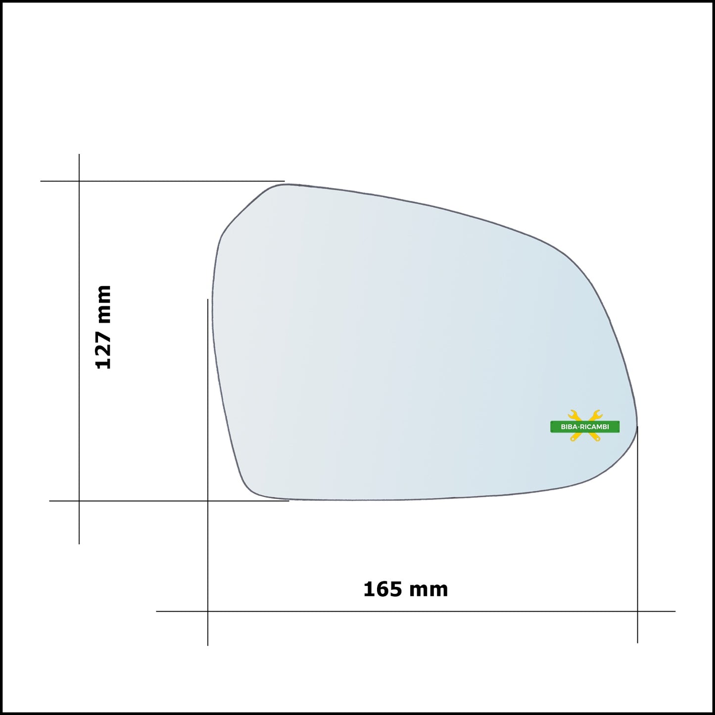 Vetro Specchio Retrovisore Asferico Lato Dx-Passeggero Per Hyundai i10 II (BA) dal 2013&gt;