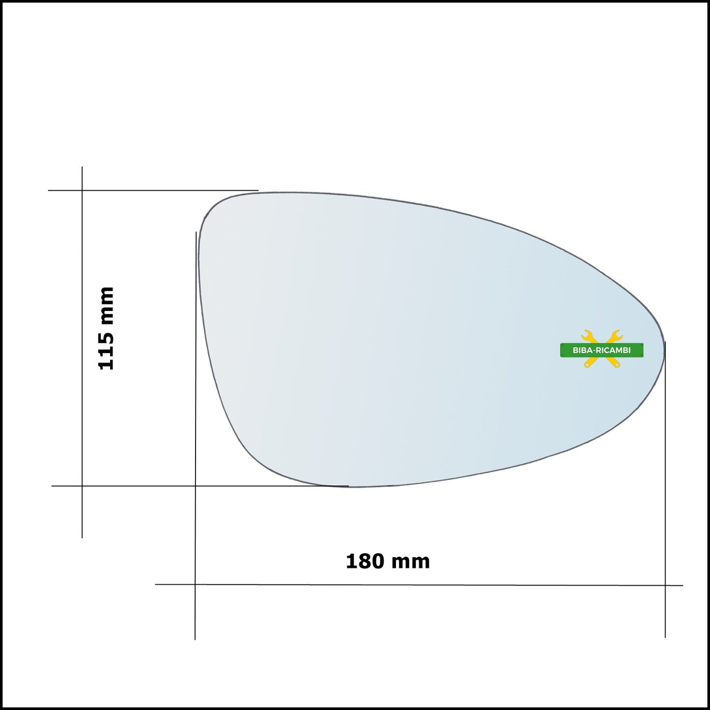 Vetro Specchio Retrovisore Asferico Lato Dx-Passeggero Per Chevrolet Aveo (T300) dal 2011&gt;