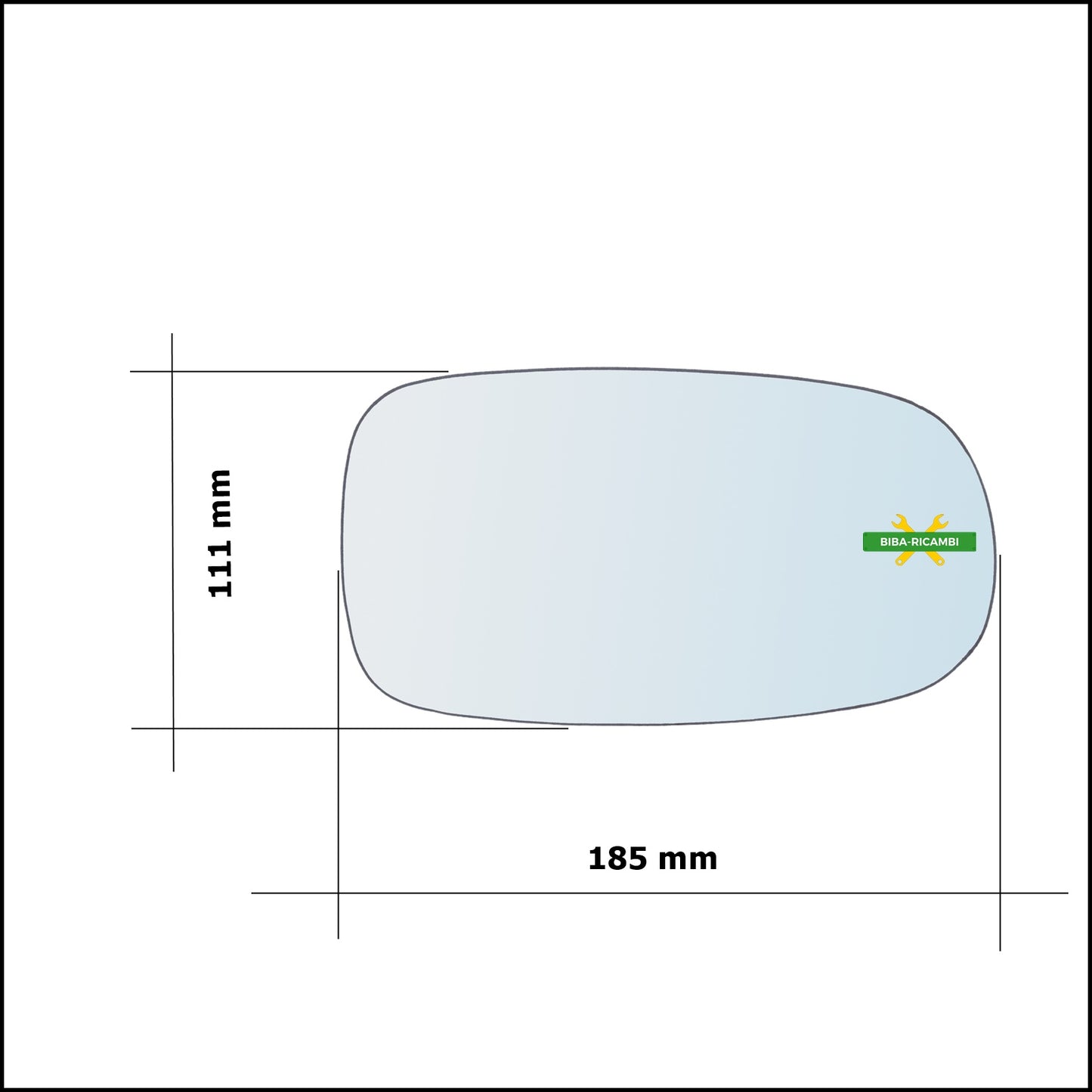 Vetro Specchio Retrovisore Asferico Lato Sx-Guidatore Per Daihatsu Cuore VI (L251) dal 2003&gt;