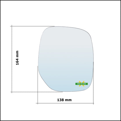 Aspherical Rearview Mirror Glass Left Driver Side For Citroen Berlingo I (M) from 1996-2011