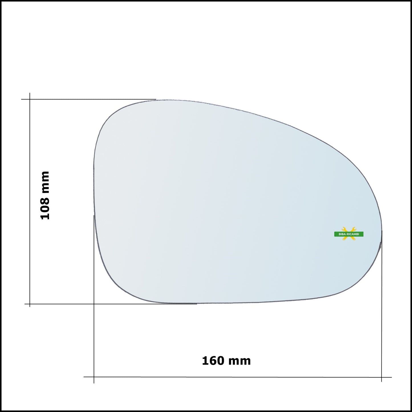 Vetro Specchio Retrovisore Cromato Lato Dx-Passeggero Per Chevrolet Matiz (M200) dal 2005&gt;