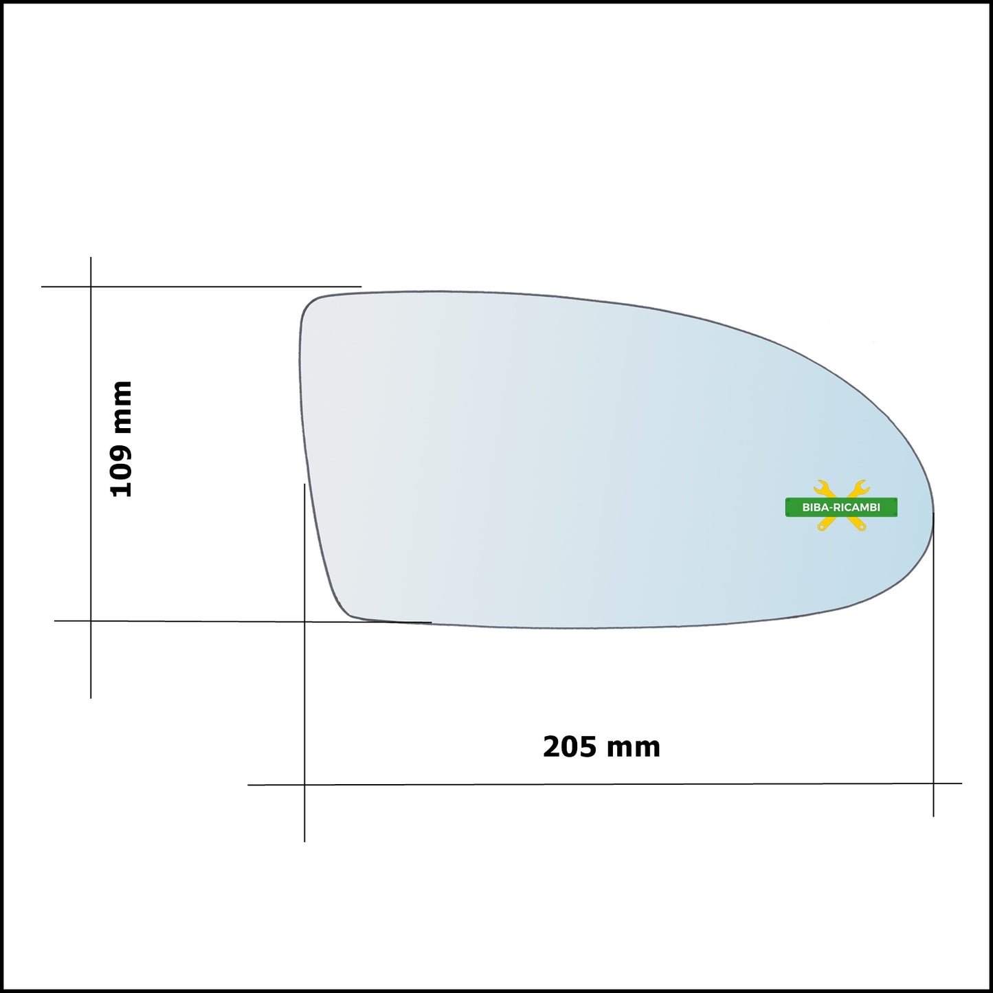 Aspherical Rearview Mirror Glass Left Driver Side For Hyundai Accent III (MC) from 2005-2009