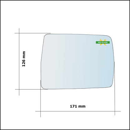 Vetro Specchio Retrovisore Lato Sx-Guidatore Per Daihatsu Rocky dal 1993-1998