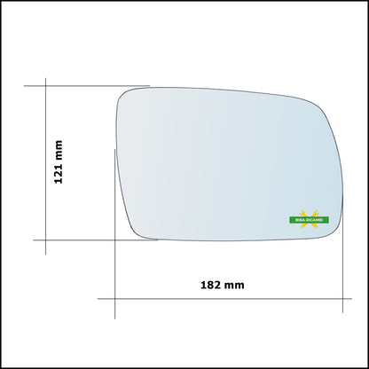 Vetro Specchio Retrovisore Lato Sx-Guidatore Per Chrysler Voyager II (ES) dal 1990-1995