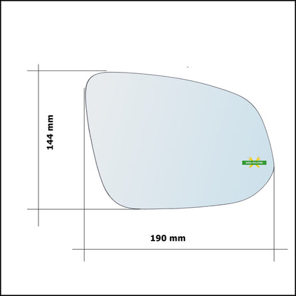 Vetro Specchio Retrovisore Lato Dx-Passeggero Per Toyota Rav 4 IV (A4) dal 2012&gt;