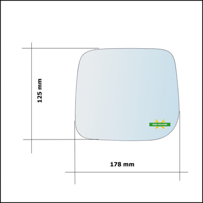 Vetro Specchio Asferico Lato Dx-Passeggero Per Hyundai Galloper II (JK) dal 1997-2003