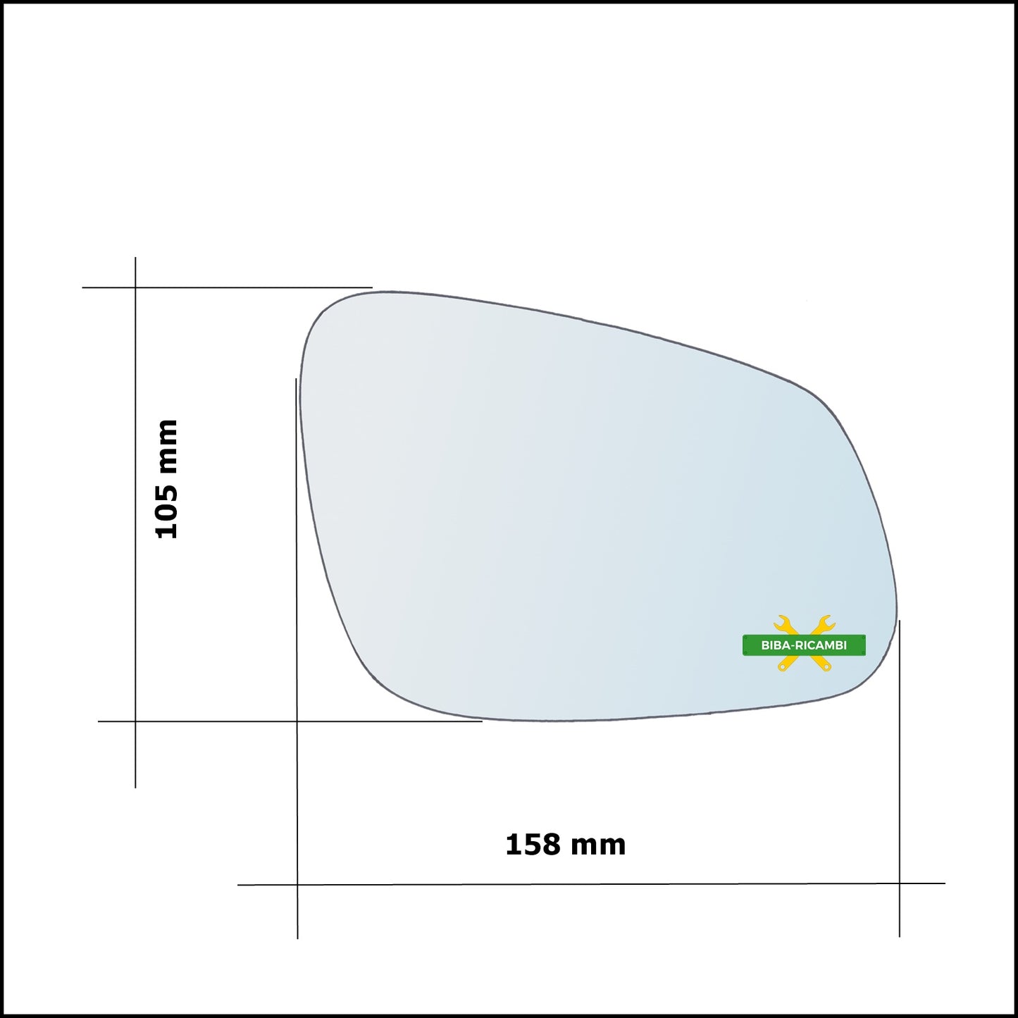 Vetro Specchio Retrovisore Lato Sx-Guidatore Per Chevrolet Spark (M400) dal 2015&gt;