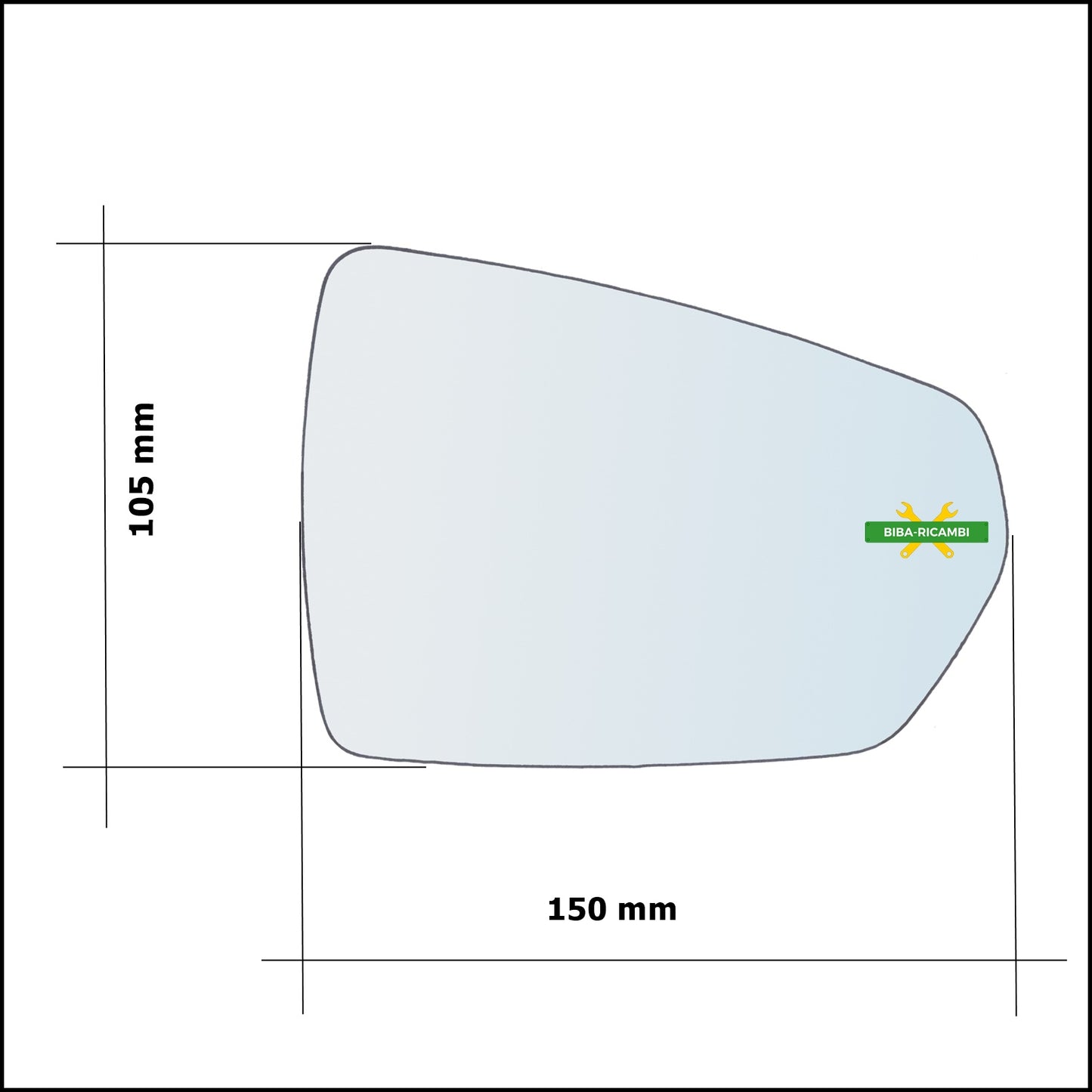 Vetro Specchio Retrovisore Asferico Lato Dx-Passeggero Per Vw Polo (AW1) dal 2017&gt;