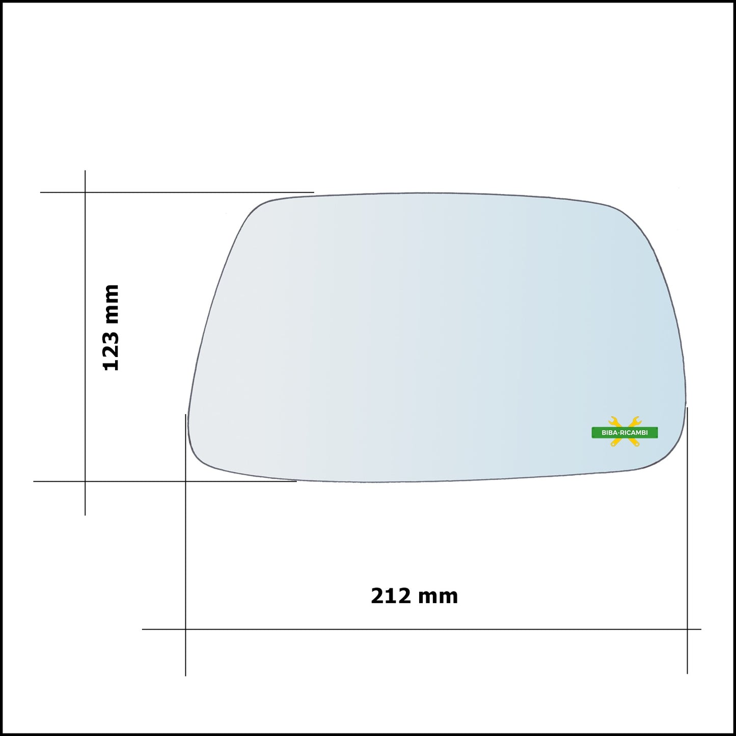 Vetro Specchio Retrovisore Asferico Lato Dx-Passeggero Per Jeep Grand Cherokee III (WH) dal 2004-2011